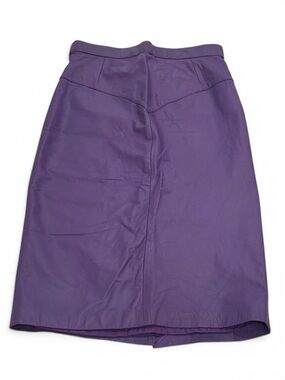 Vintage Wilsons Suede & Leather Purple Leather Skirt Size 6, knee length 90s